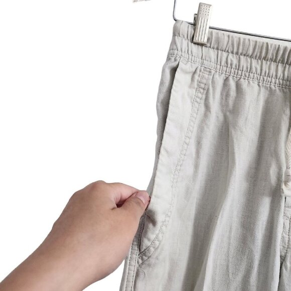 Zara Joggers Womens XS Cream Liken High-Rise Drawstring Lightweight Pants Beach - Picture 3 of 12